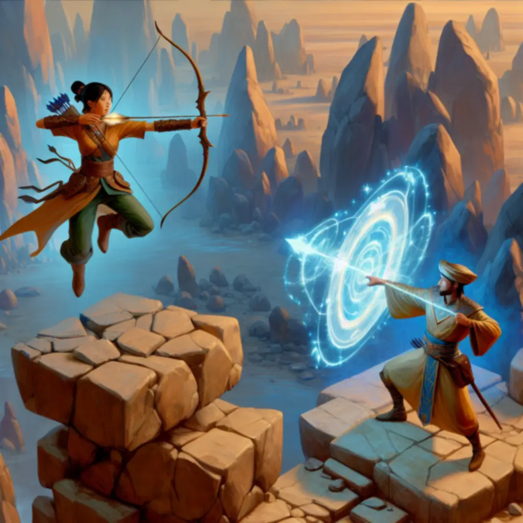 Kinowa scena walki w Baldur’s Gate 3 z dynamicznym oświetleniem i zaklęciami.